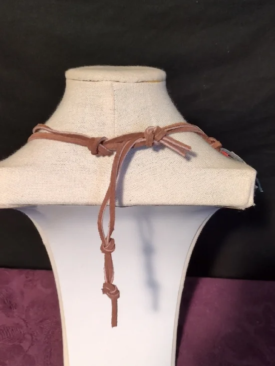 Artisan Handmade Patchwork Leather Necklace and 2 Bracelets Set Multicolored - Picture 7 of 11